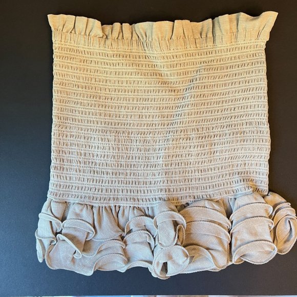 NWT Petersyn Barrett Skirt Linen Ruffles Smocked Size Large Solid Not Fl… - Picture 5 of 10